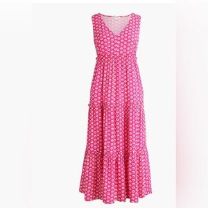 J.CREW factory pink floral midi dress in size 00